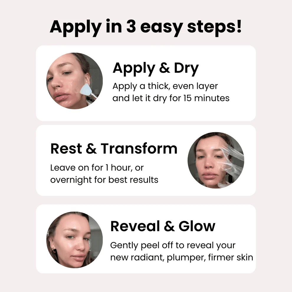 Alojalife Collagen Overnight Wrapping Peel Off Facial Mask 2.53 fl. oz. / 75ml-Product Instructions