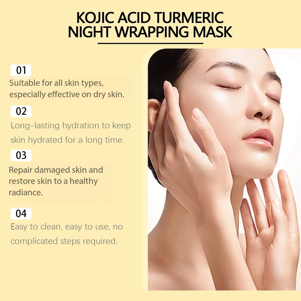 Alojalife-Kojic Acid Tumeric Overnight Peel Off Facial Mas-With free brush-Product Benefits