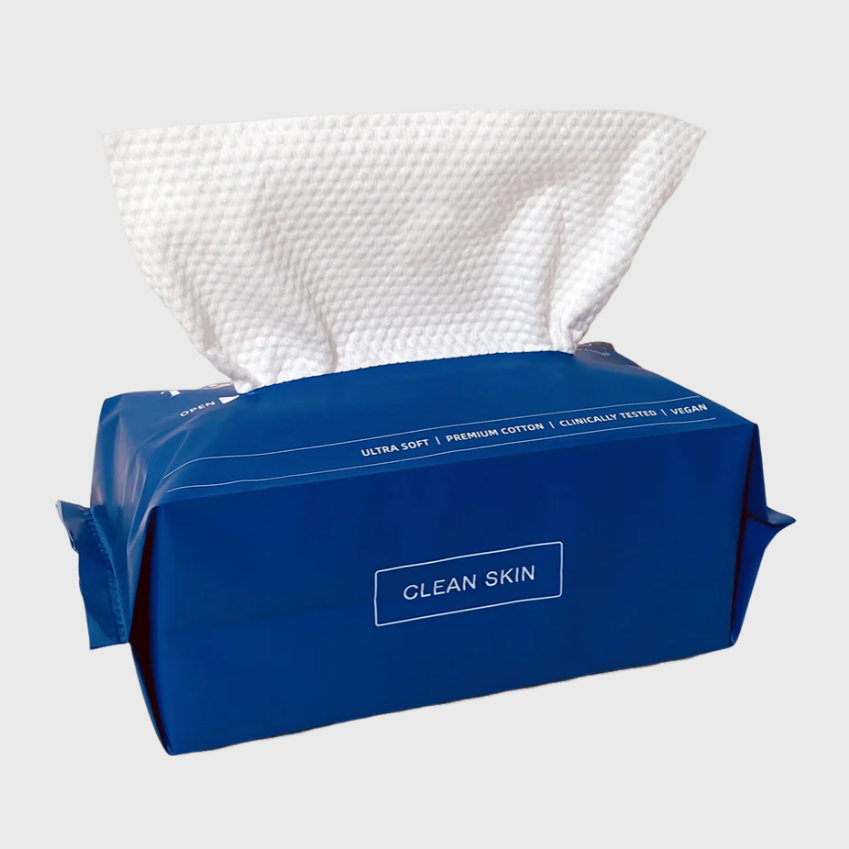 Alojalife-100% Natural Biodegradable Cotton Bagged Face Towel (80Ct)-Product Images