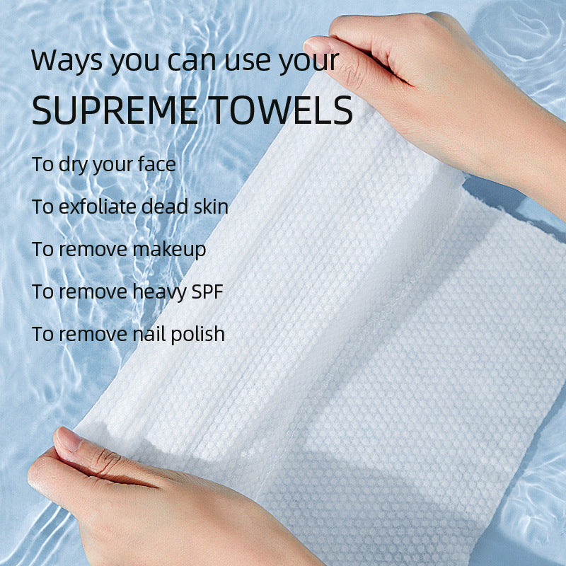 100% Natural Biodegradable Cotton Bagged Face Towel (80Ct)