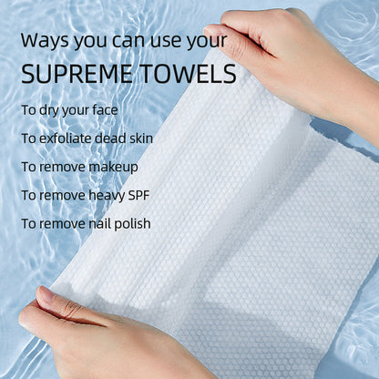 100% Natural Biodegradable Cotton Bagged Face Towel (80Ct)