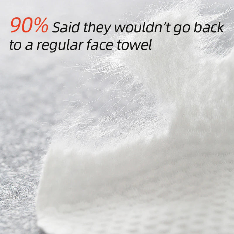 100% Natural Biodegradable Cotton Face Towels (XL, 50Ct)