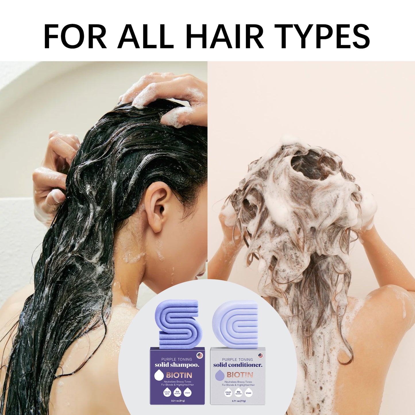 Purple Toning Shampoo & Conditioner Combo for Color-Treated & Grey Hair