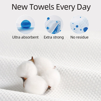 100% Natural Biodegradable Cotton Bagged Face Towel (80Ct)