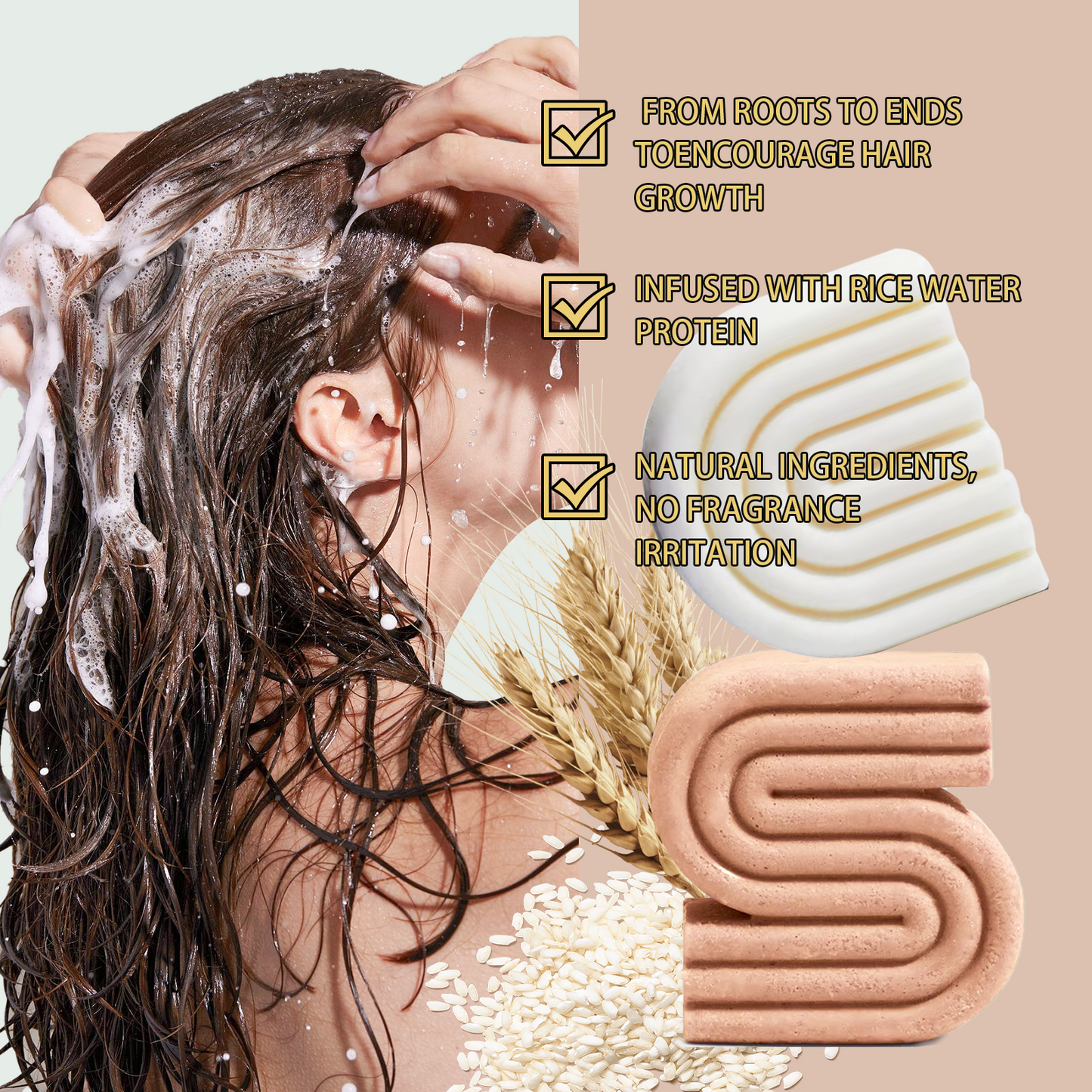 Rice Water Shampoo Bar for Hair Growth