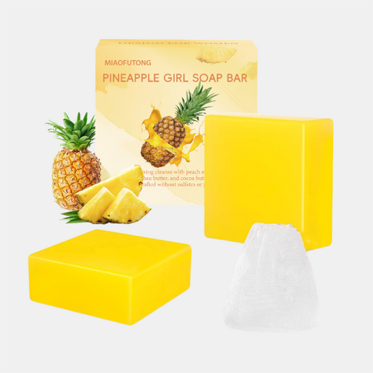 Natural Organic Pineapple Yoni Soap Bars with Foaming Net