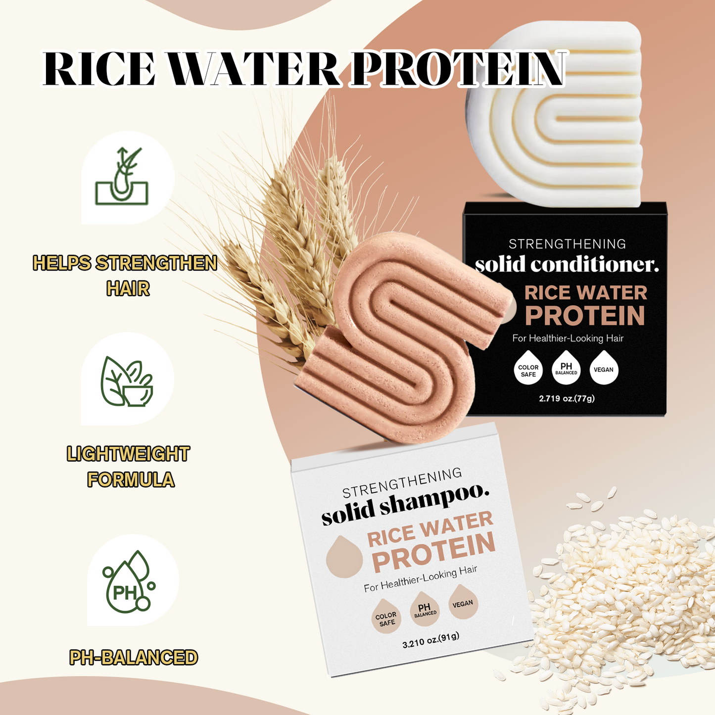 Rice Water Shampoo Bar for Hair Growth