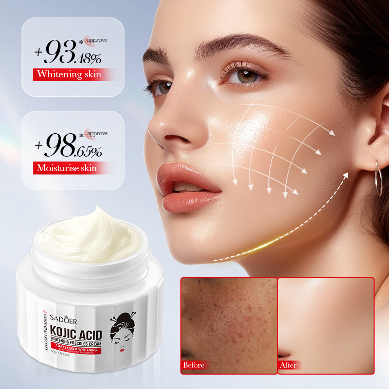 Alojalife-Bottled Kojic Acid Whitening and Anti-freckle Facial Cream-1.7oz-Customer Feedback Images