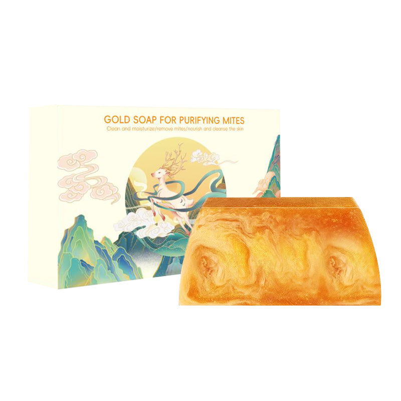 Gold 24K Essential Oil Soap For Purifying Mites (Gift Set)