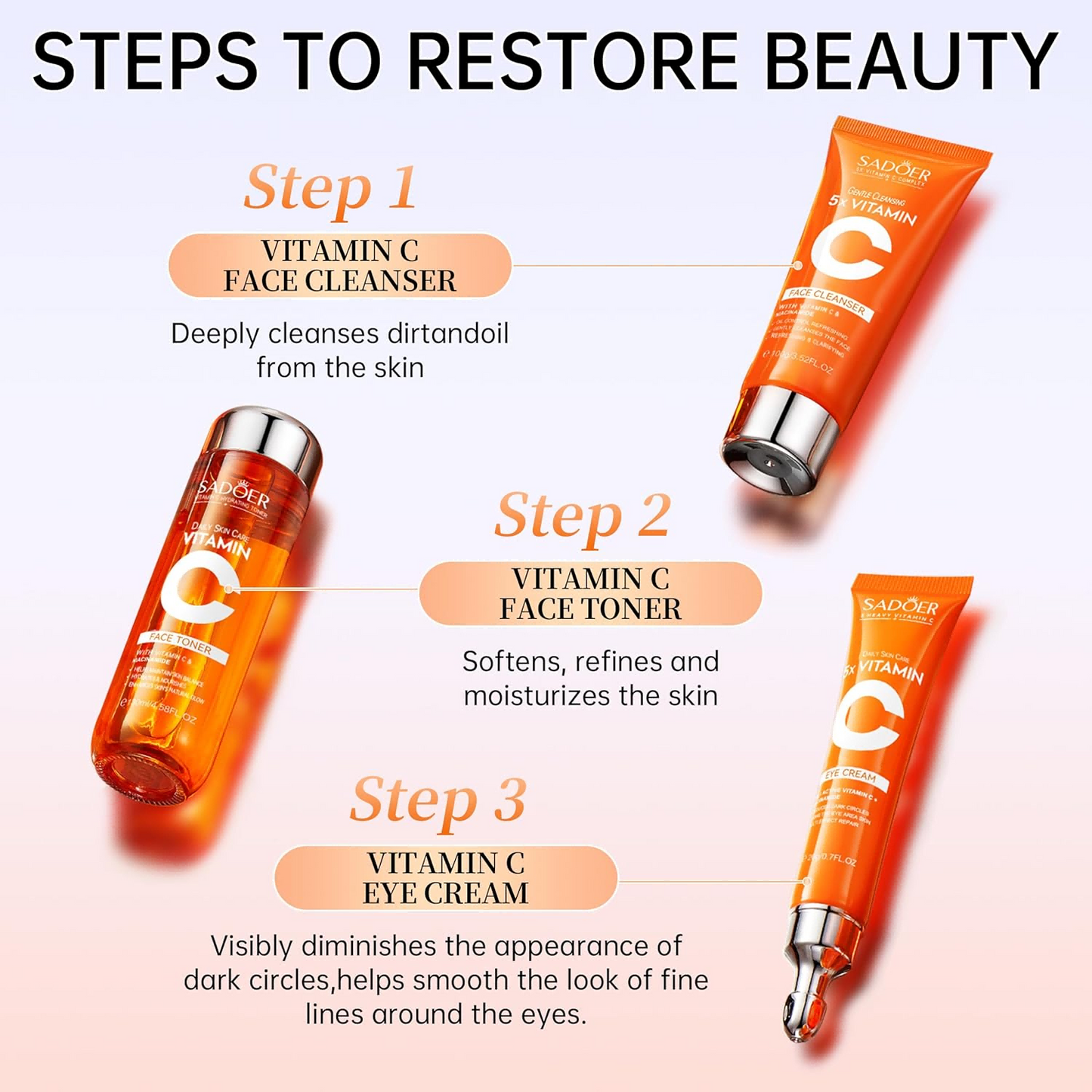 5x Vitamin C Whitening and Brightening Skin Care Gift Set
