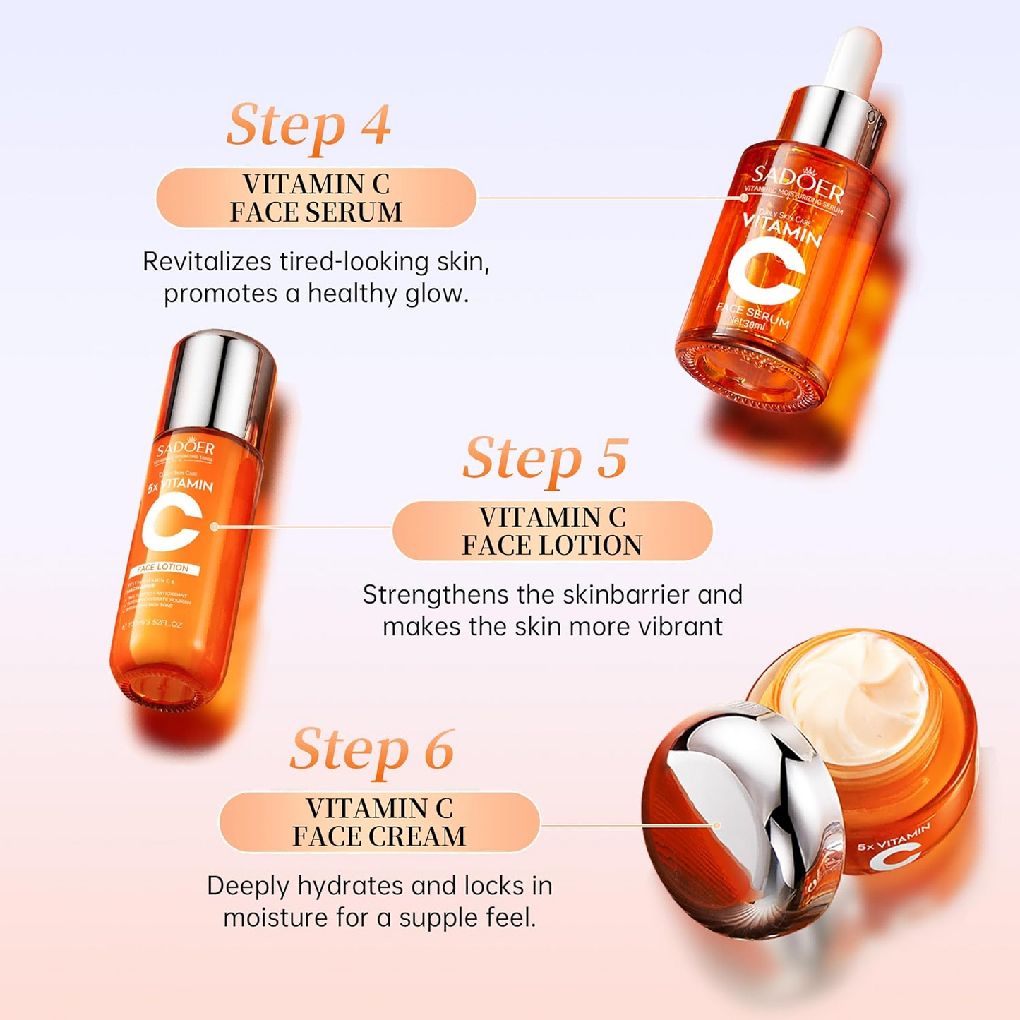 5x Vitamin C Whitening and Brightening Skin Care Gift Set