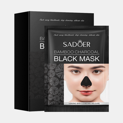 Alojalife-Blackhead Removing Bamboo Charcoal Nose Mask-6g×10pcs-Black Color-Product Images
