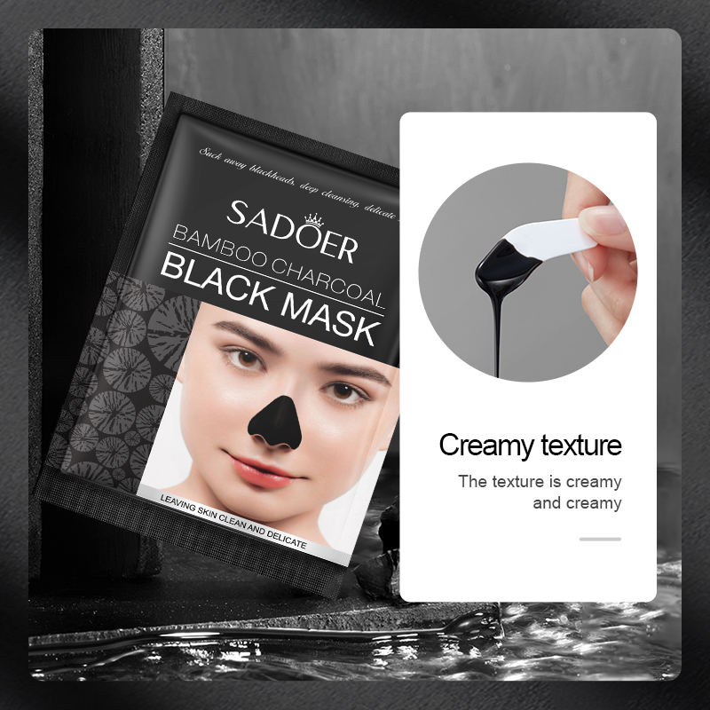 Alojalife-Blackhead Removing Bamboo Charcoal Nose Mask-6g×10pcs-Black Color-Product Images