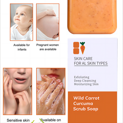 Alojalife-Natural Wild Carrot Kojic Acid Scrub Soap (2 Pack)-Yellow Color-Product Instructions