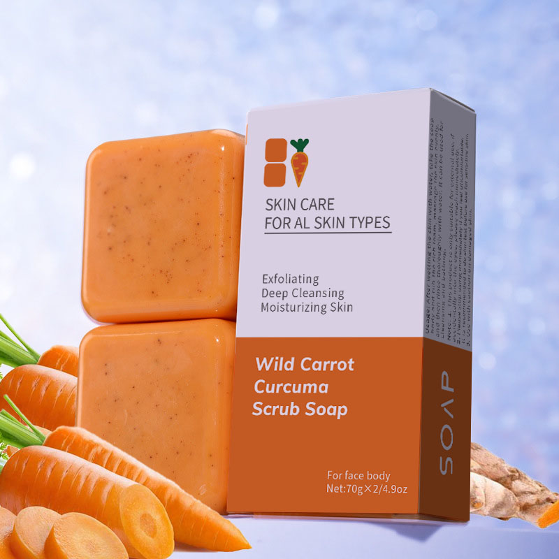 Alojalife-Natural Wild Carrot Kojic Acid Scrub Soap (2 Pack)-Yellow Color-Product Images