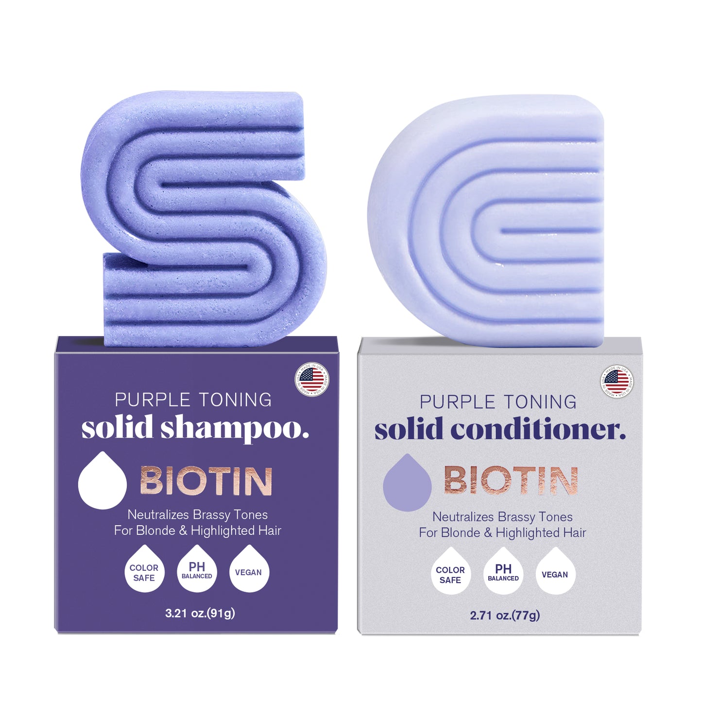 Purple Toning Shampoo & Conditioner Combo for Color-Treated & Grey Hair