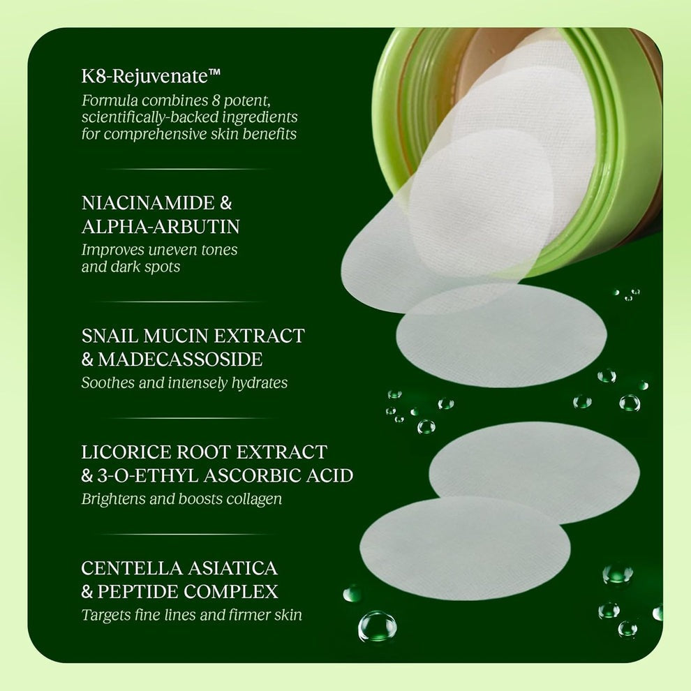 Toning Polish Pads - Korean Skincare for Dark Spots, Wrinkles & Dull Skin