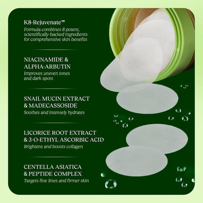 Toning Polish Pads - Korean Skincare for Dark Spots, Wrinkles & Dull Skin